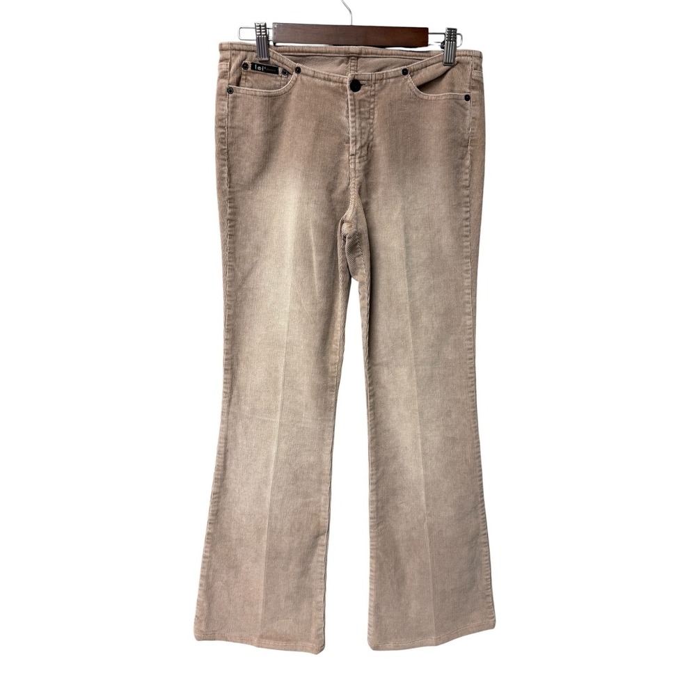 Vintage L.E.I. Corduroy LOW RISE Pants Womens 7 Tan Y2K Bootcut Boho Indie Retro